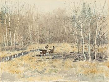 Harald Wiberg, akvarell, signerad, och daterad 1979.