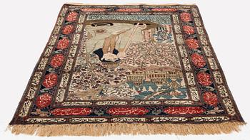 A pictoral Kashan 'Mohtasham' Central Persia, c. 205 x 130 cm.