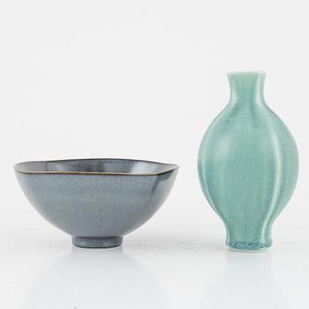 Berndt Friberg, three stoneware vases and a bowl, Gustavsbergs studio 1967-68, and Gustavsberg.