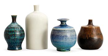 733. A set of four Stig Lindberg and Berndt Friberg miniatyre vases, Gustavsberg's studio.