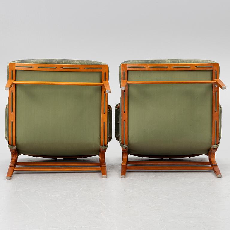 Bruno Mathsson, Armchairs, a pair, "Ingrid", Dux, late 20th century.