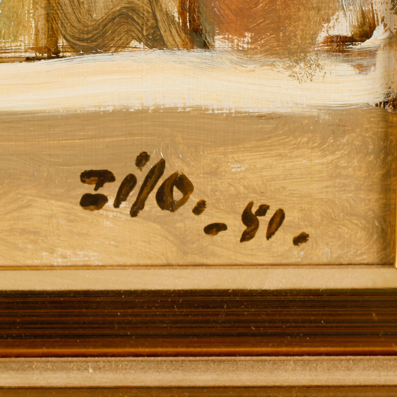 GUNNAR ZILO, olja på pannå, signerad och daterad -50.