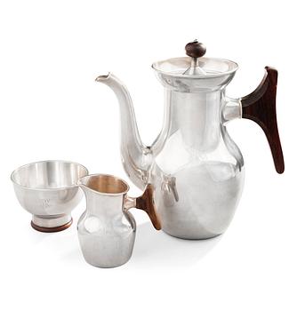 45. Tapio Wirkkala, COFFEE POT, SUGAR BOWL AND CREAMER.