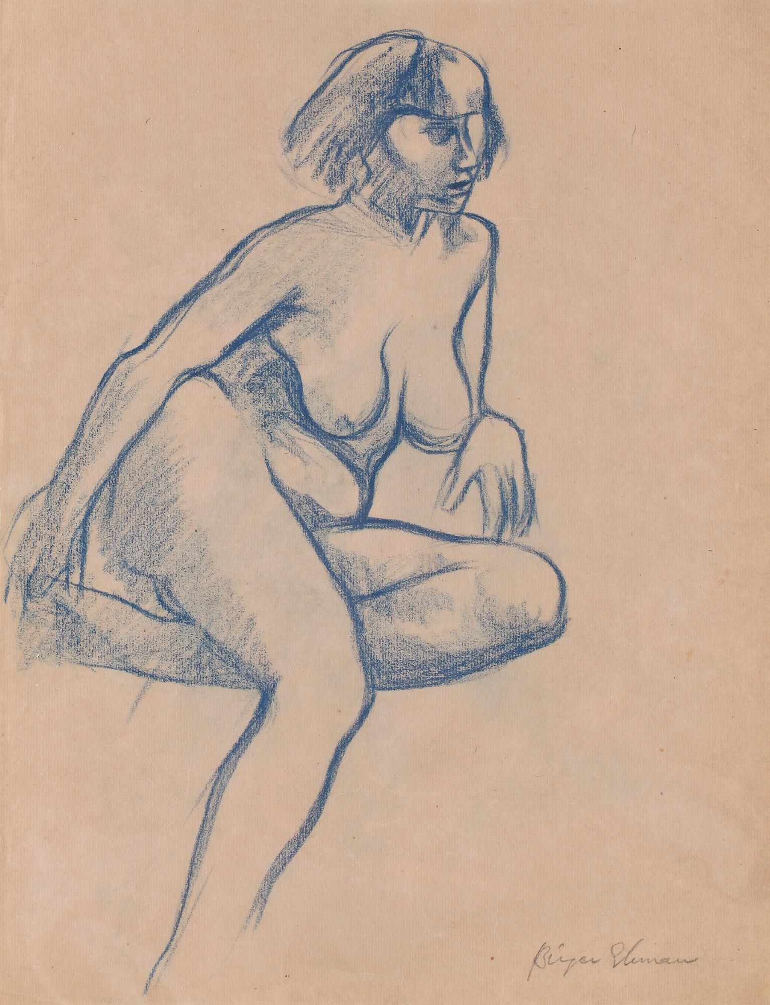 BIRGER EKMAN, 10 st, krokiteckningar, sign.