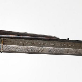 A piar of French percussion pistols, signed Aury, St. Etienne, 1850-80.