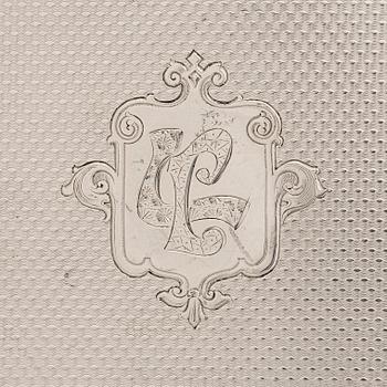 Henrik August Lång, tarjotin, Nichols & Plinke, Pietari 1838.