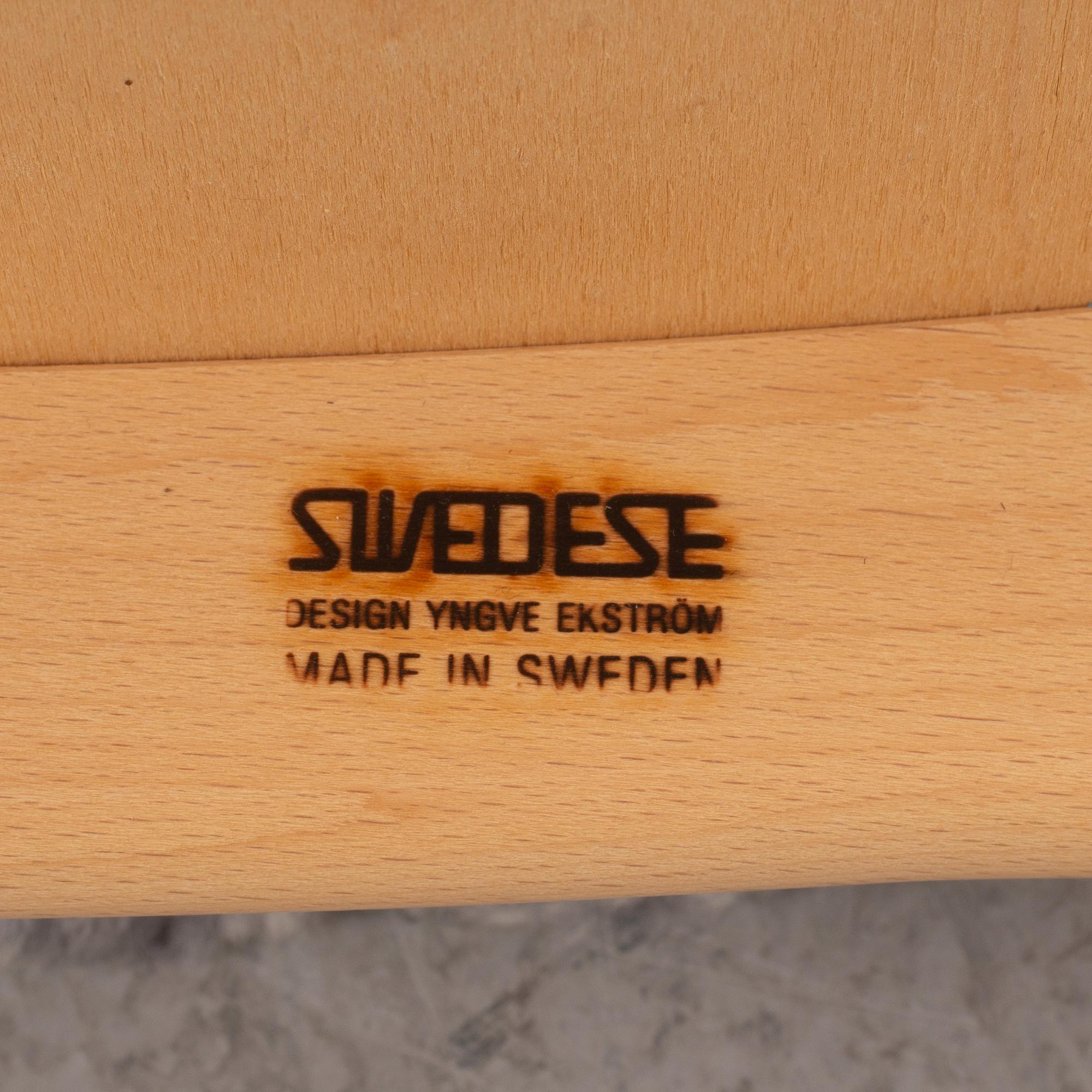 Yngve Ekström, a "Lamino" side table and an "Lamino" ottoman, Swedese, Sweden, 2007.