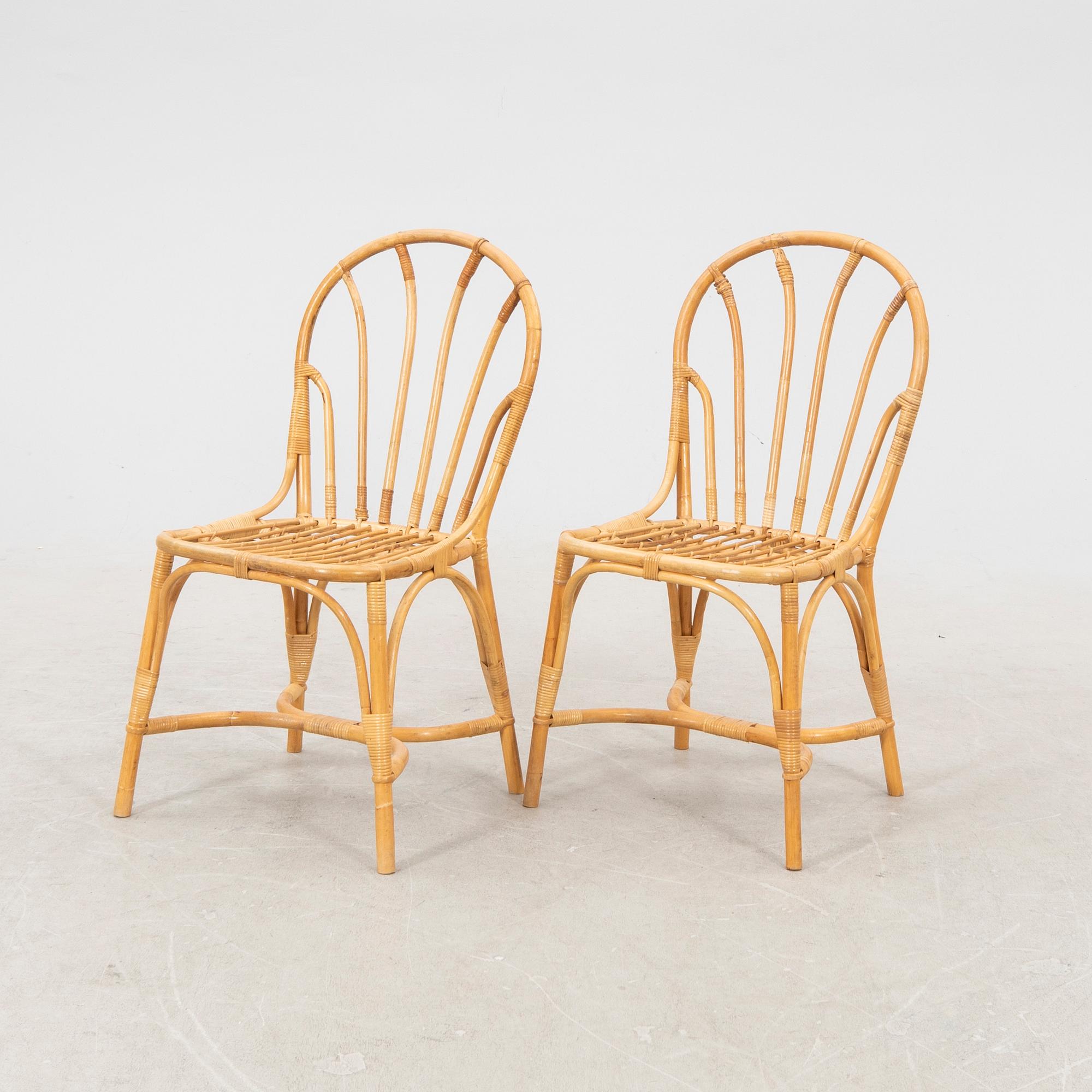 Josef Frank, a pair of bamboo and rattan garden chairs, model no 1164 by Svenskt Tenn, Sweden, designed in 1947.