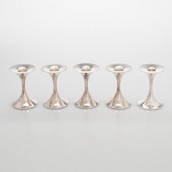 Tapio Wirkkala, ljusstakar, 5 st, silver, "Trumpetti", Kultakeskus, Tavastehus 1996-2011.