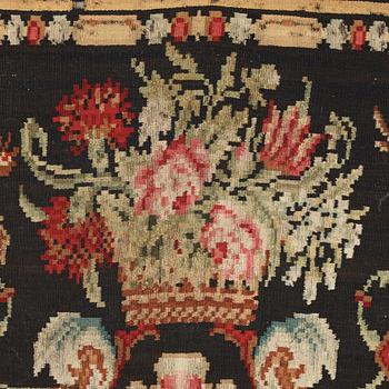 A CARPET. Antique Bessarabian Kilim. Ca 213 x 255,5 cm.