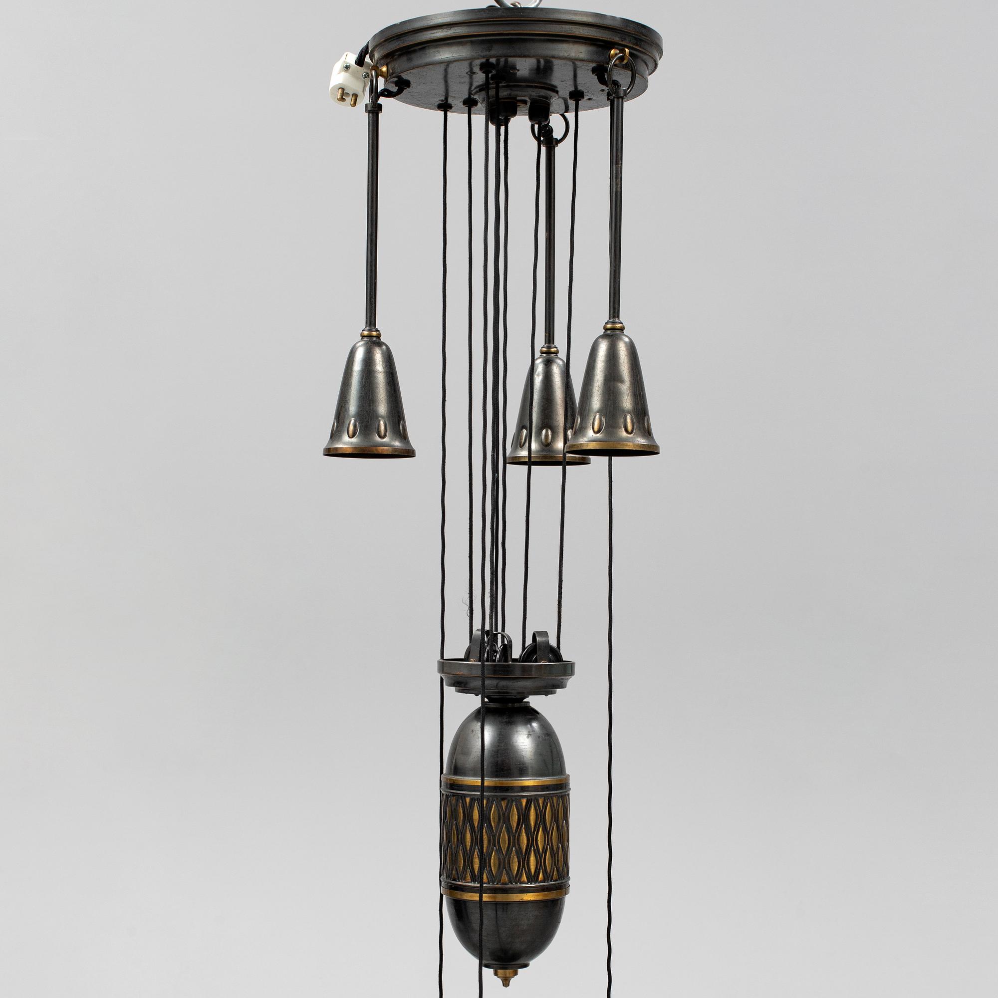 An Art Nouveau  ceiling light, c. 1900.
