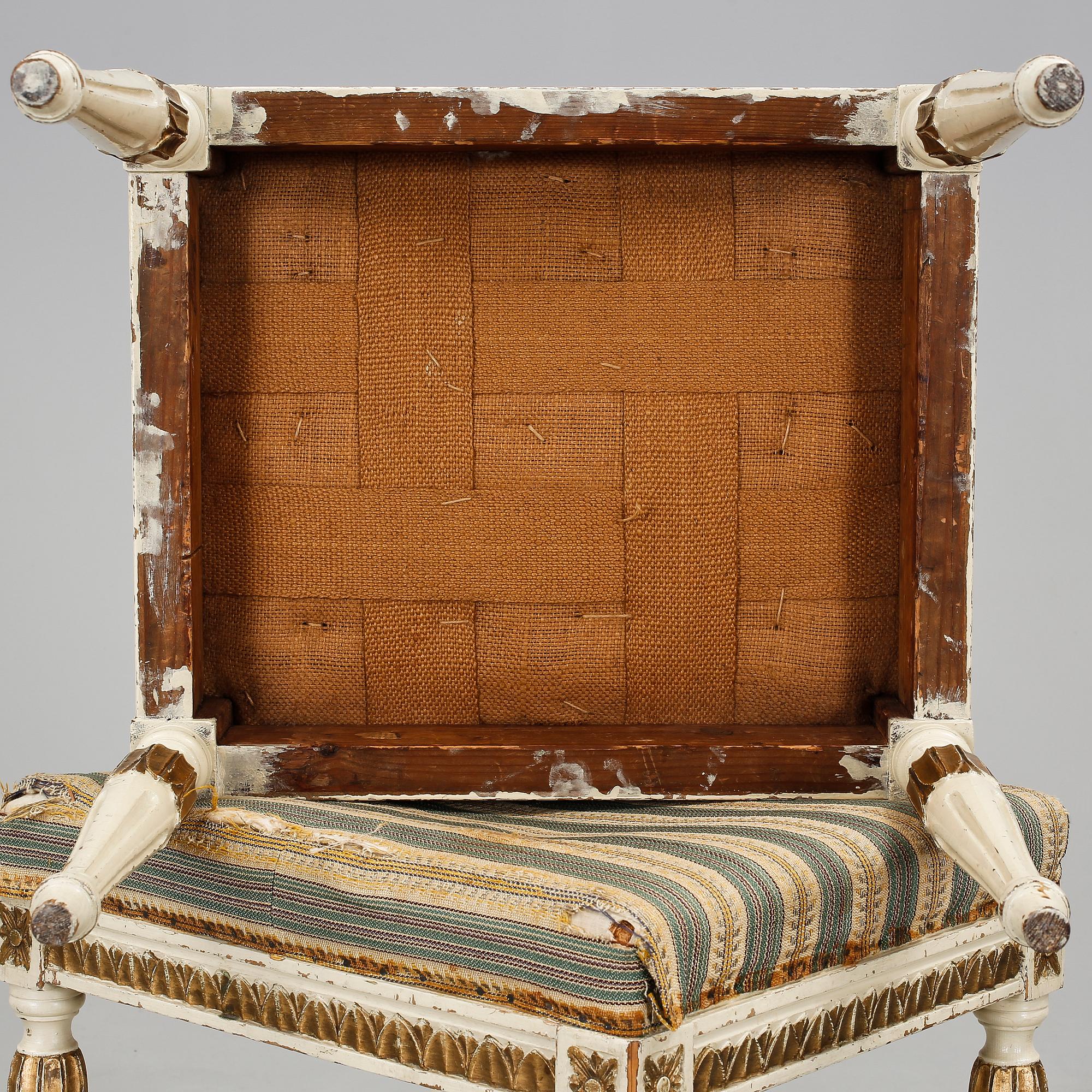 TABURETTER, ett par, gustaviansk stil, 1800-talets andra hälft.