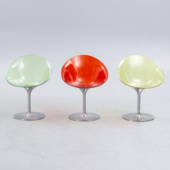 Philippe Starck, three 'EroS' chairs, Kartell, Italy.