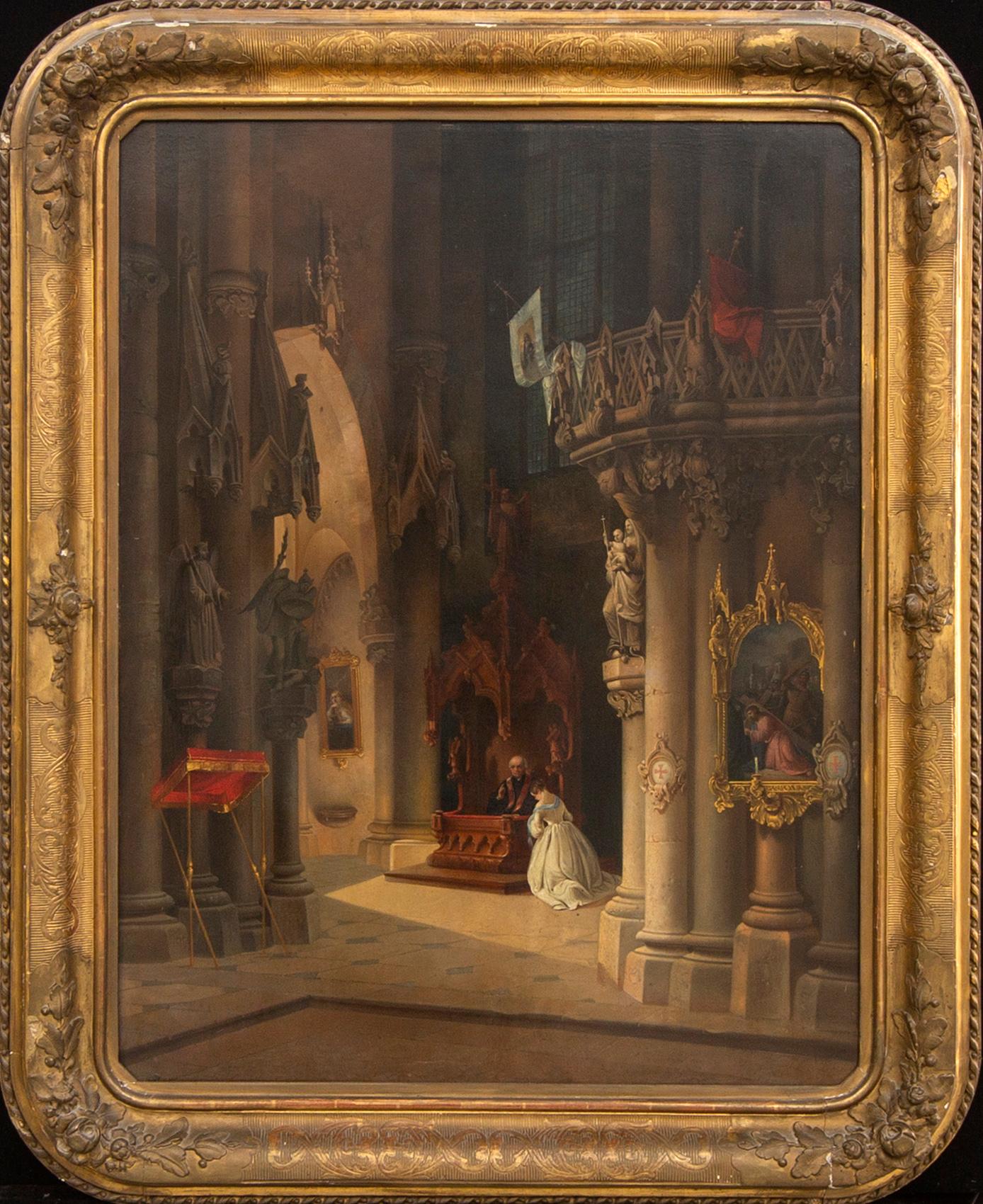 Unknown artist, 19th century, an indistinctly signed and dated oil on board.