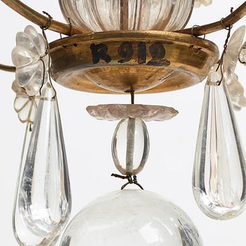 A Swedish Rococo four-light chandelier, second half of the 18th century.