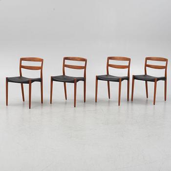 Bender Madsen & Ejner Larsen, a set of four chairs, Willy Beck, Denmark, 1960's.