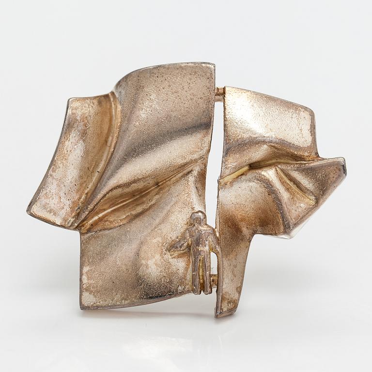 Björn Weckström, Brosch "Främling på Io", sterling silver. Lapponia 1974.