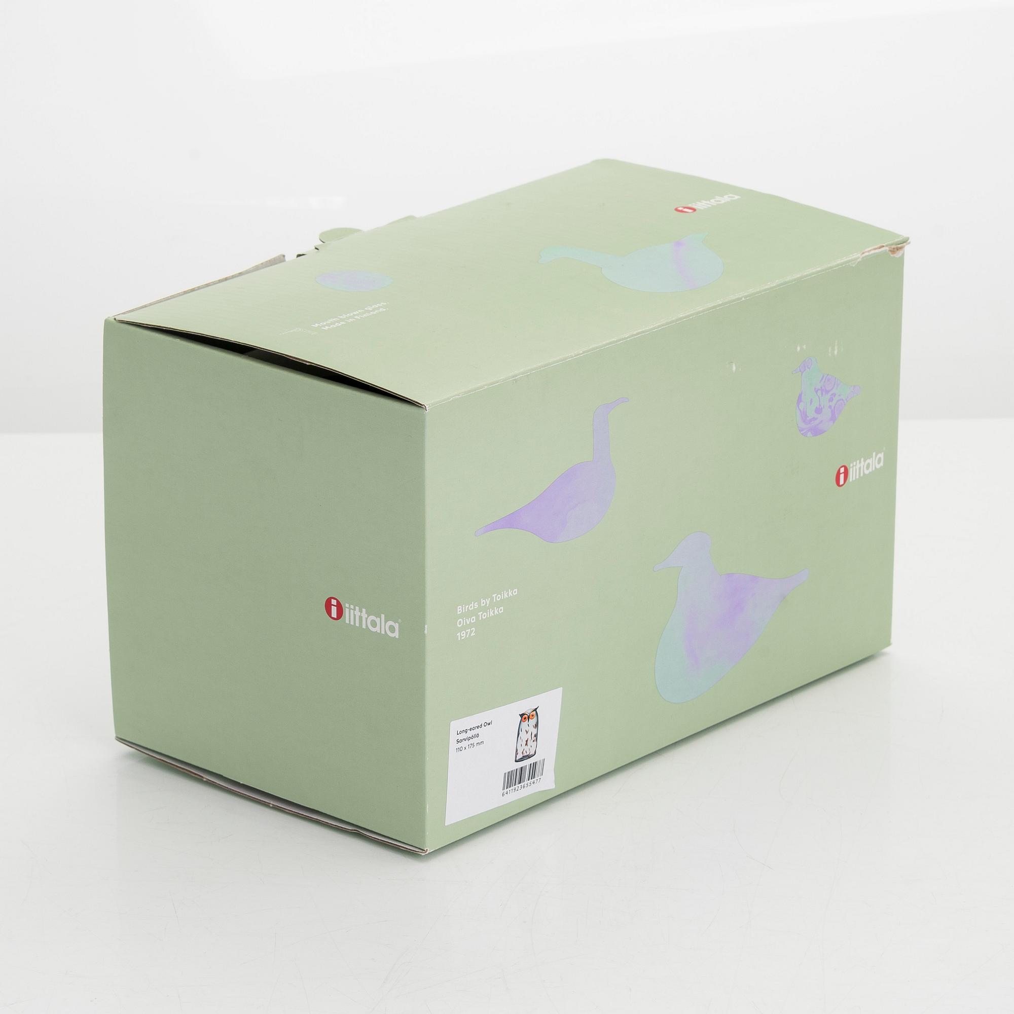 Oiva Toikka glasfågel, signerad O. Toikka Iittala.