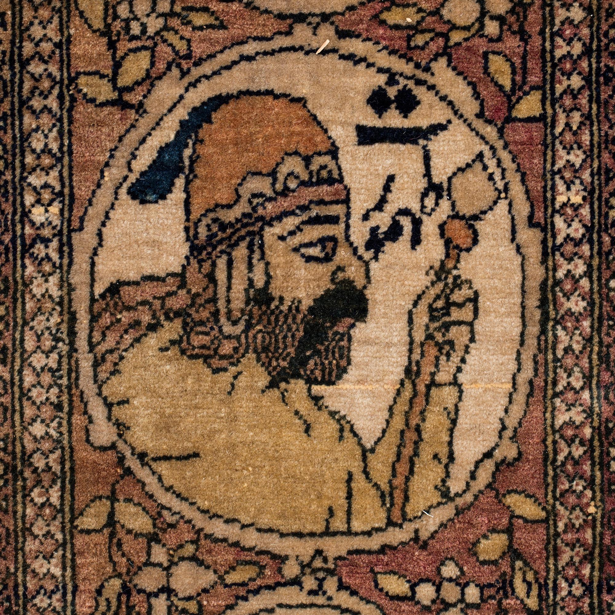 An antique Kerman laver/Esfahan, 214 x 133 cm.