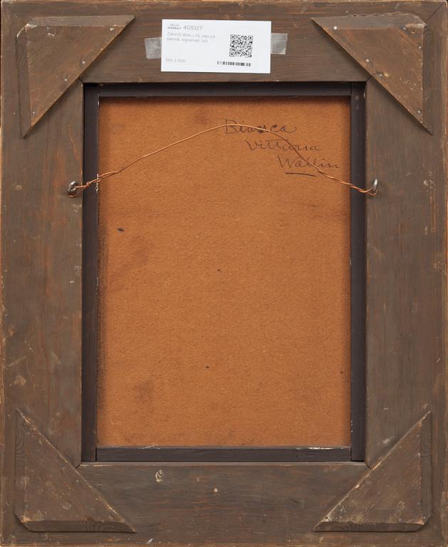 DAVID WALLIN, olja på pannå, signerad.