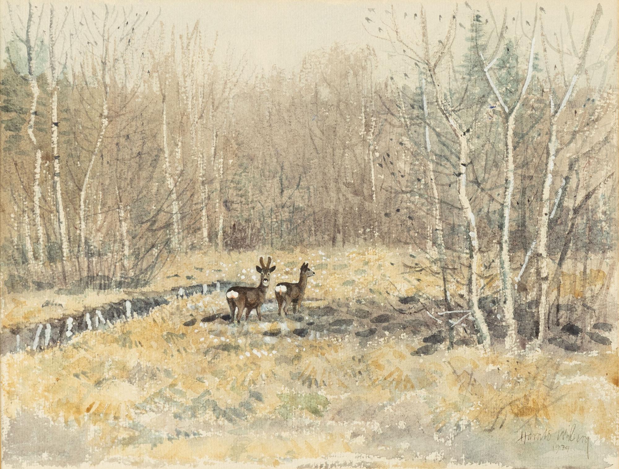 Harald Wiberg, akvarell, signerad, och daterad 1979.