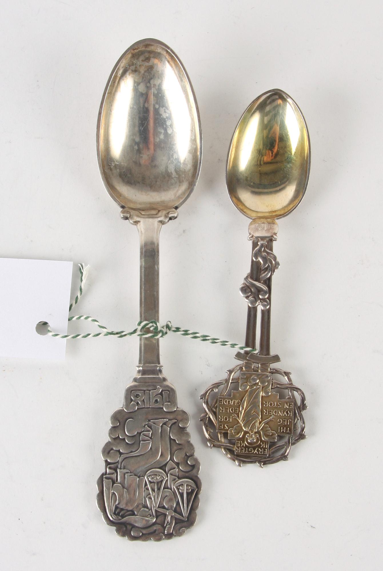 ÅRSSKEDAR, 2 st, silver, Georg Jensen, 1914 resp 1918.