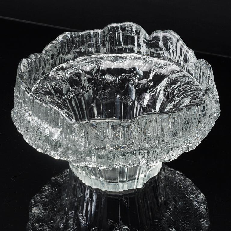 TAPIO WIRKKALA, skål glas, "Stellaria", för Iittala Finland, signerad 3450.