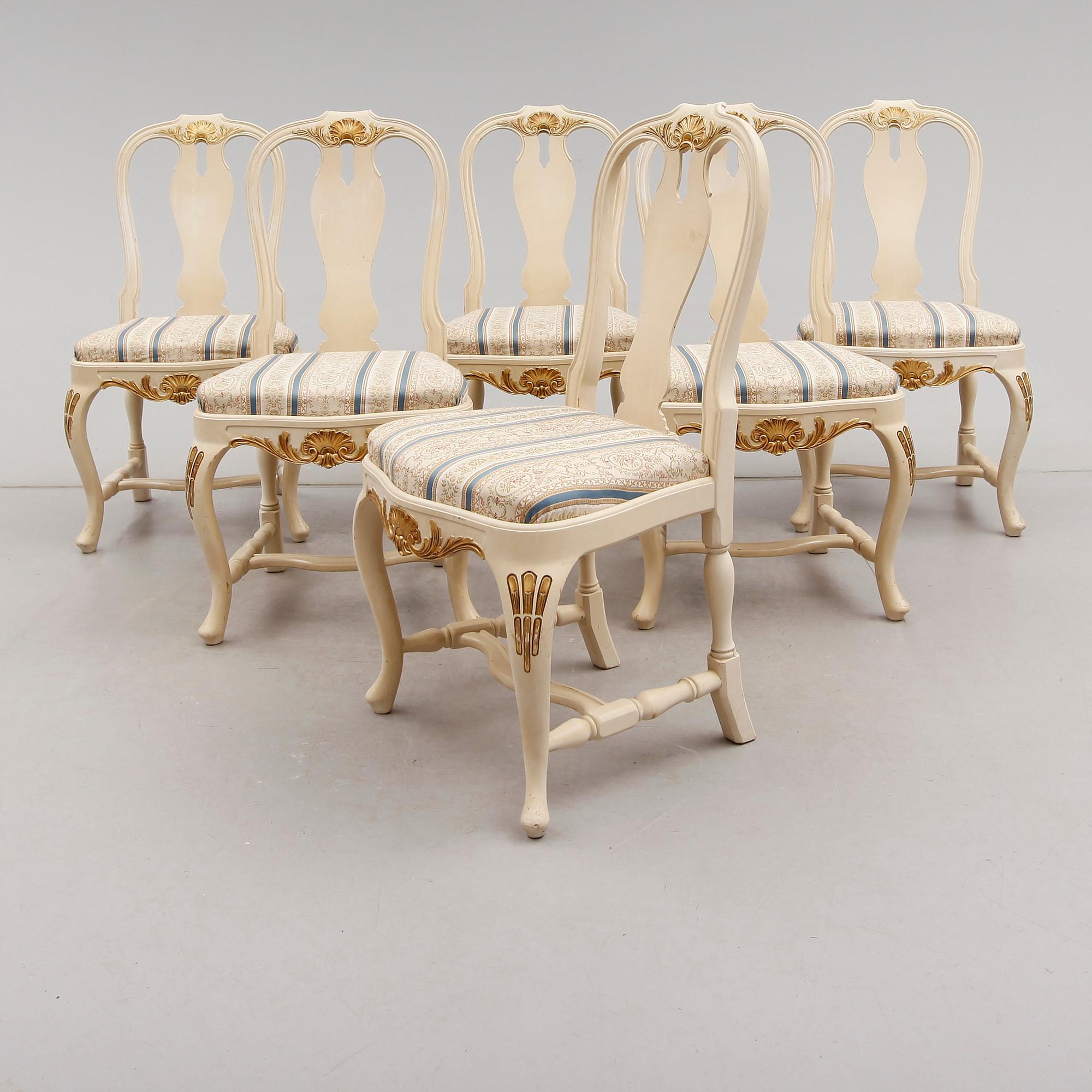 MATGRUPP, 7 delar, rokokostil, Bodafors, 1900-talets mitt.