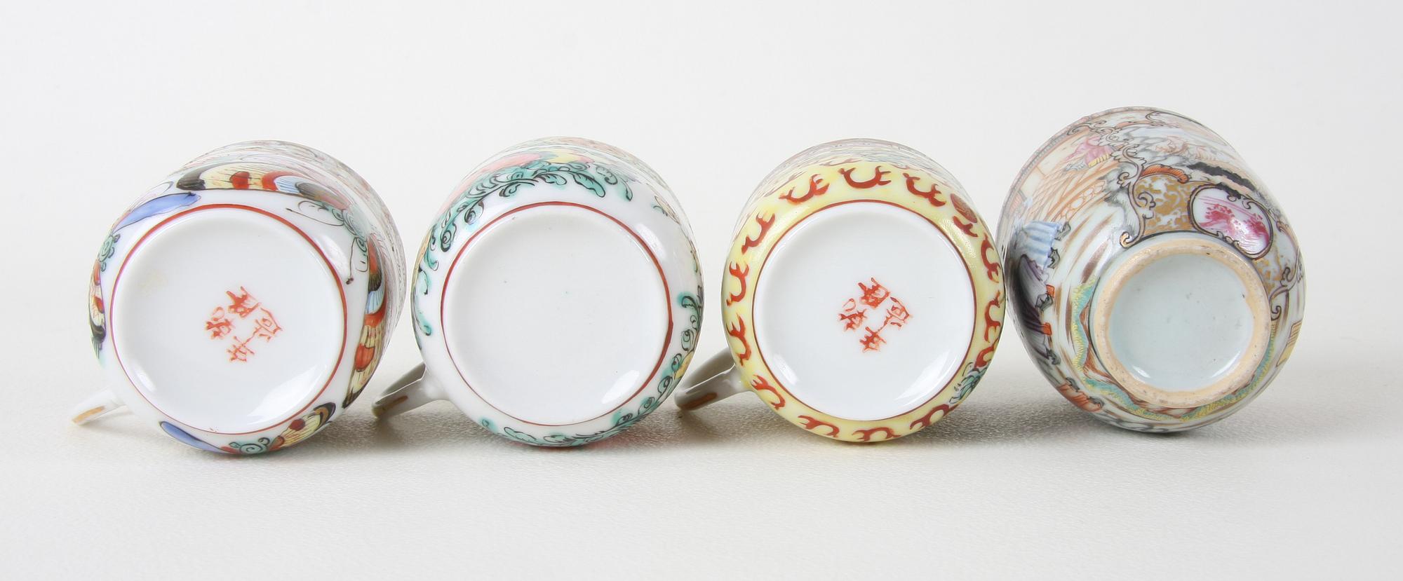 MOCCAKOPPAR, 3 + 1, porslin, Kina.