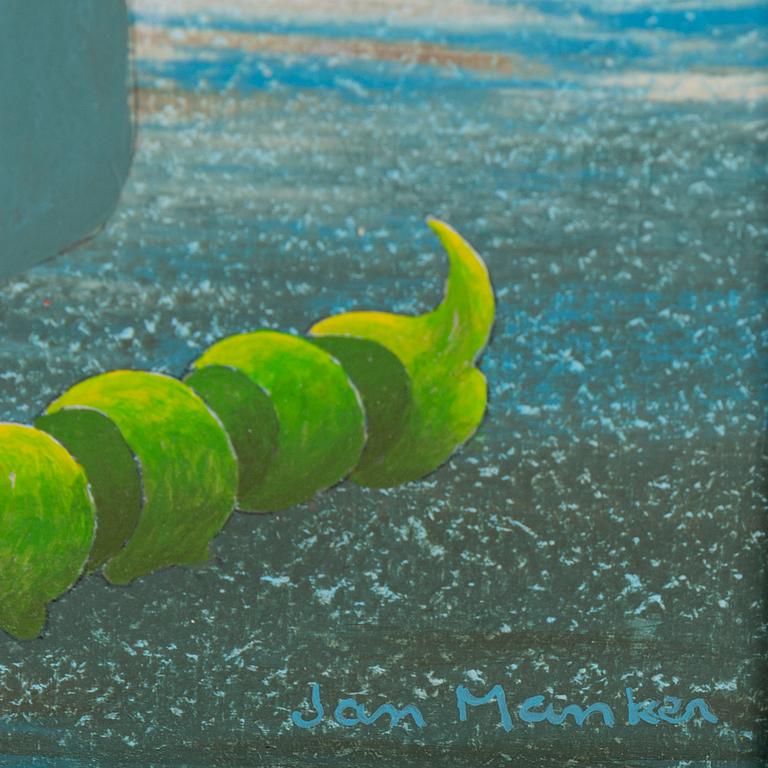 Jan Manker, oil on panel, signed.