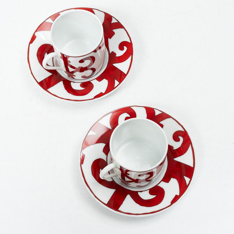 Hermès, Cup with saucer, 2 pcs, porcelain, "Balcon du Guadalquivir".