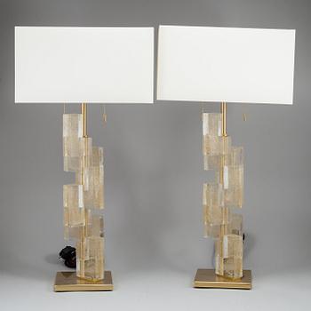 A 'Esha Alta' glass and brass table lamp from Donghia lightning.