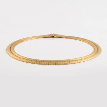 Necklace and bracelet, 18K gold. Italian marks.