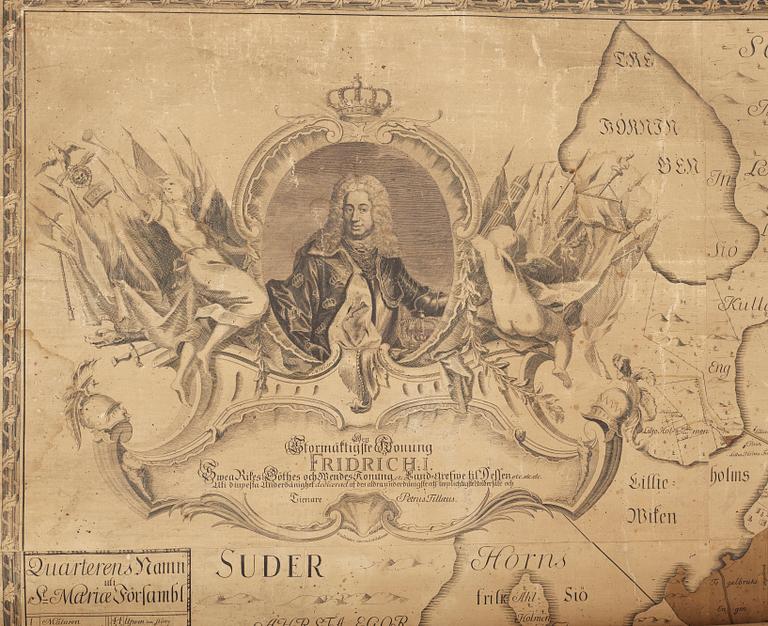 PETRUS TILLEAUS, karta, "General Charta Stockholm", 1733.