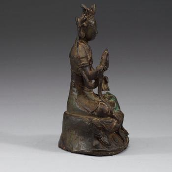 BODHISATTVA, brons. Sen Ming-/tidig Qing dynasti.