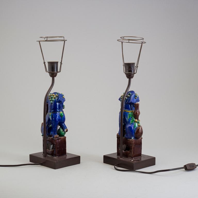 A pair of 20th century Chinese table lights.