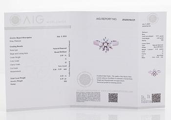 A platinum ring, with a brilliant-cut diamond approximately 3.10 ct. Domino Jewellery, Birmingham, England.