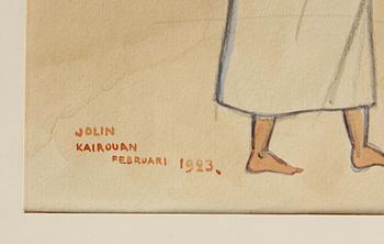 EINAR JOLIN, akvarell, sign. och dat. Kairouan februari 1923.