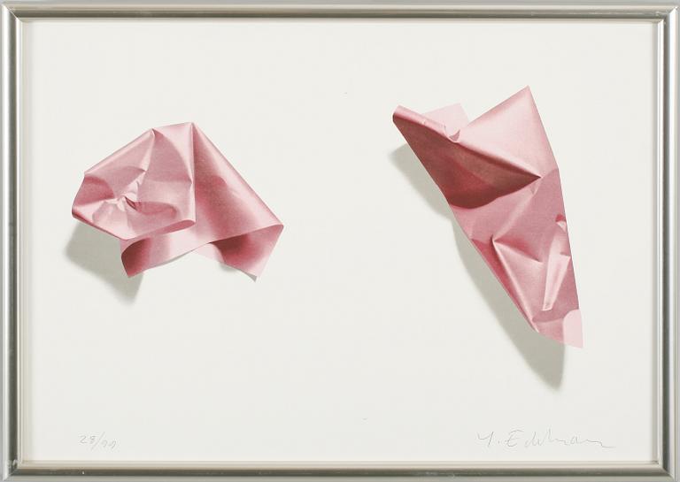 YRJÖ EDELMANN, 2 st, färglitografier, sign och numr.