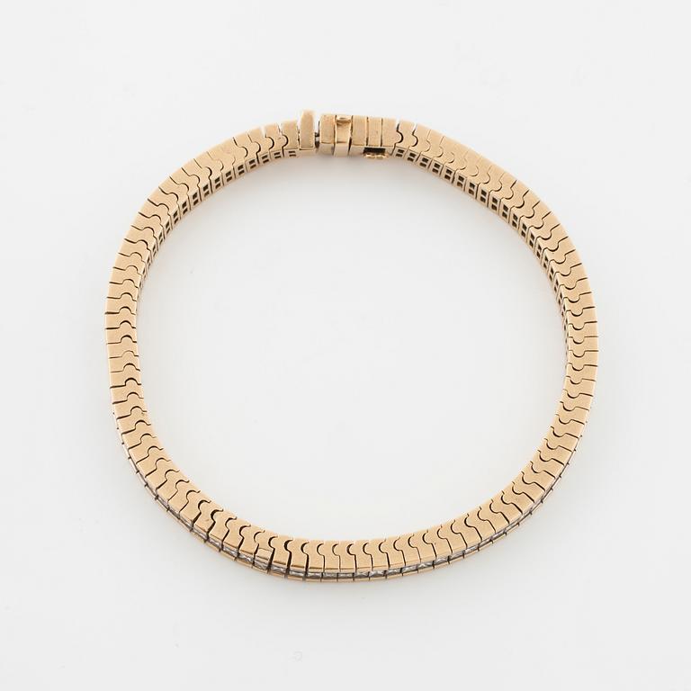 A princess cut diamond bracelet.