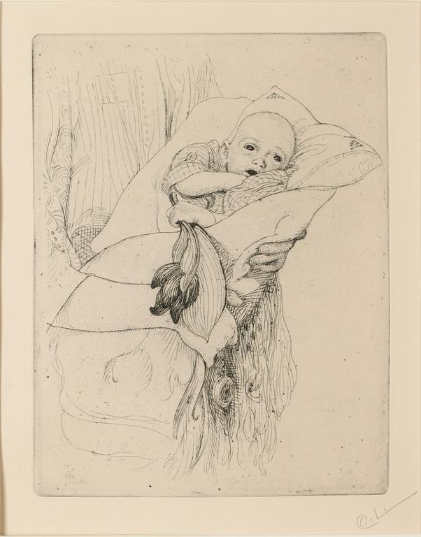 Carl Larsson, "Gunlög gratulerar morfar".