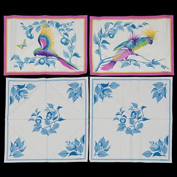 BORDSTABLETTER, 2 st, samt SERVIETTER, 2 st, bomull, Hermès.