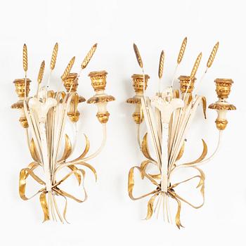 Vägglampetter, ett par, Italien, 1900-talets andra hälft.