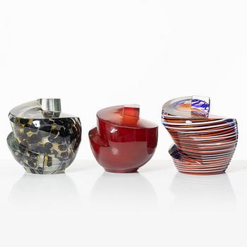 Skulpturer, 3 st, glas.