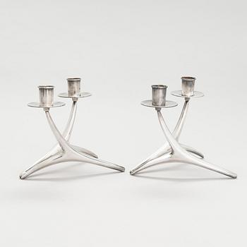 Anna-Greta Eker, two silver candlesticks, Auran Kultaseppä, Turku 1959.