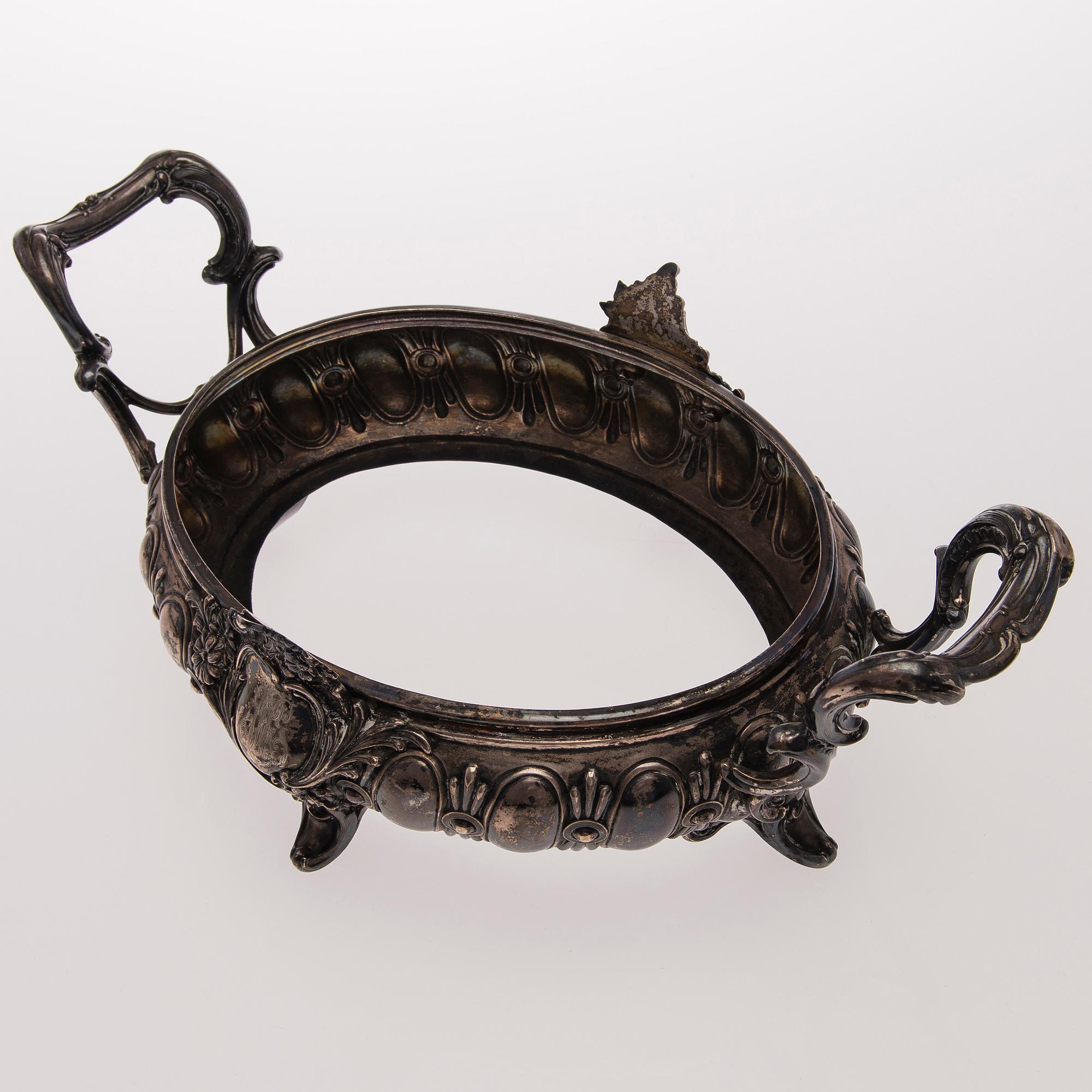 JARDINJÄR, silver och glas, Gustav Lindell, Tammerfors 1898.