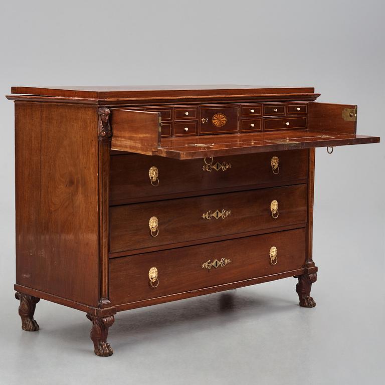 A late Gustavian mahogany and ormolu-mounted writing commode attributed to J.F. Wejssenburg (master 1795-1837).