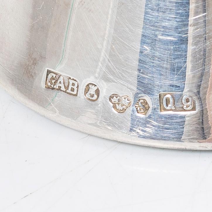 Three silver candelabra, GAB, Stockholm 1967, and Thore Eldh for Ceson, Gothenburg 1977.