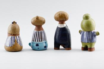 FIGURER, 4 st, stengods, Lisa Larson, Gustavsberg.
