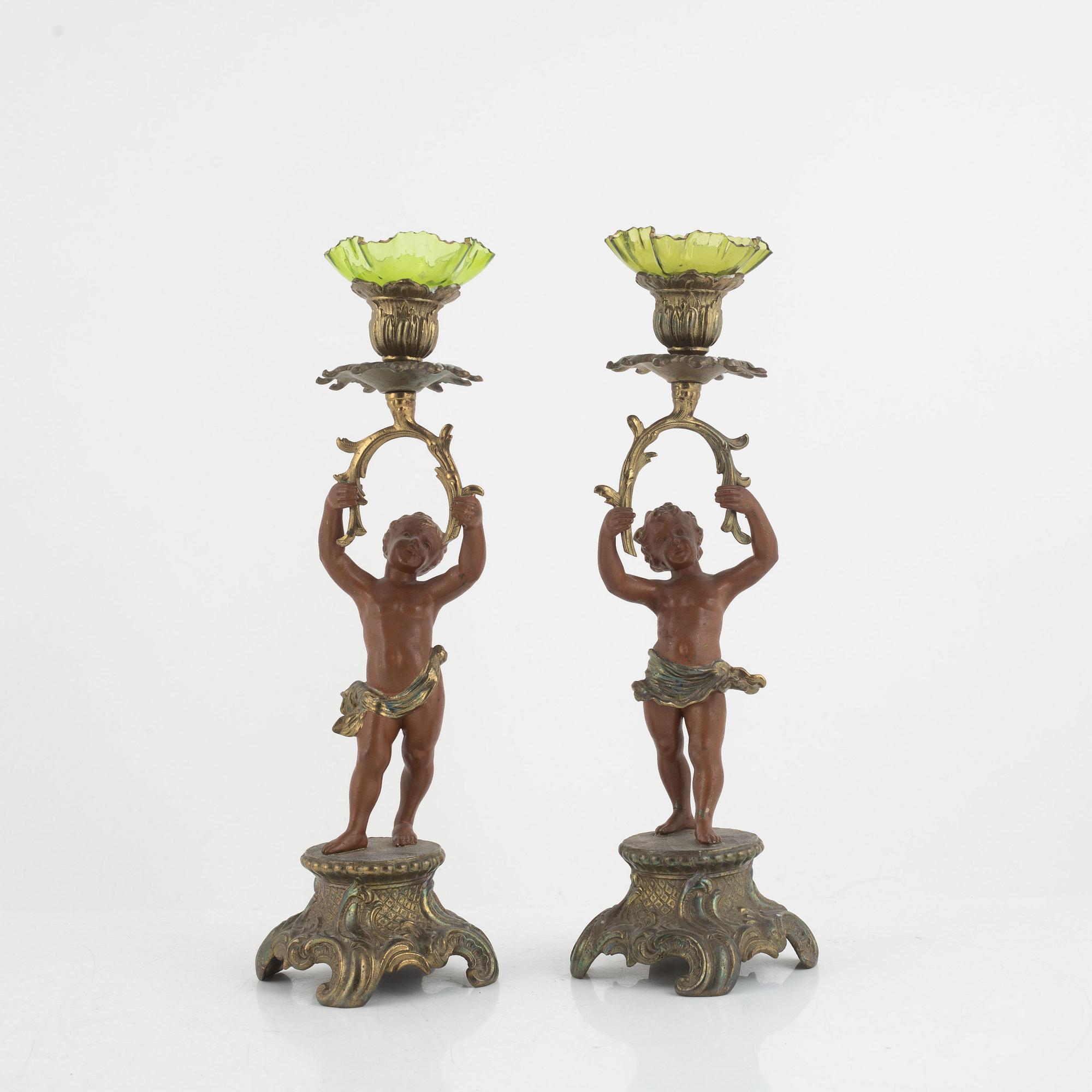 Candlesticks, a pair, first half of the 20th century.